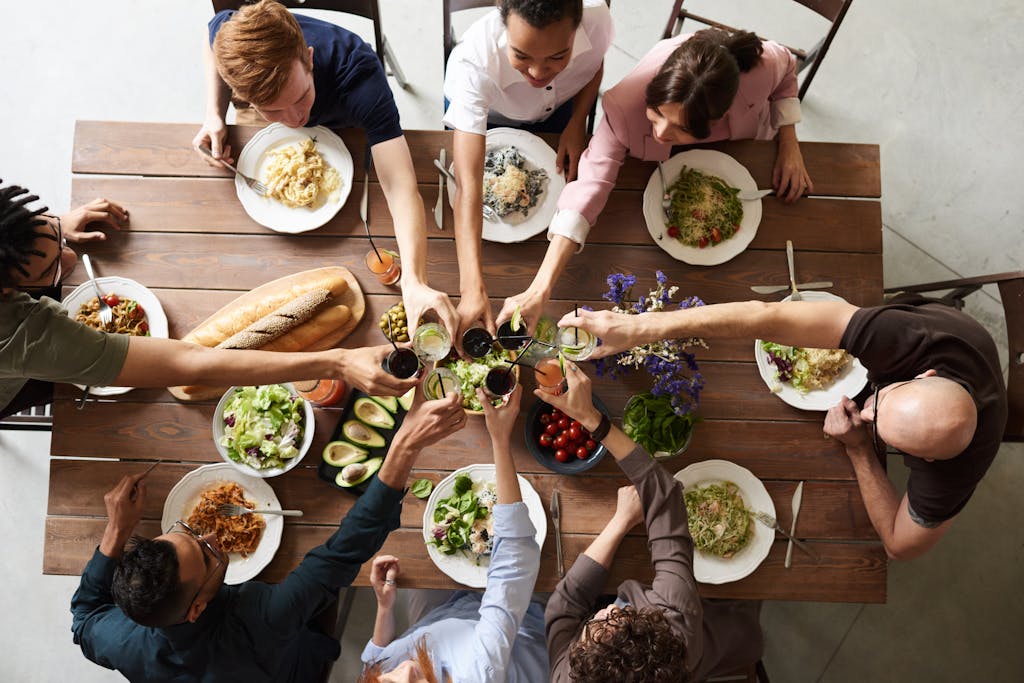 Group of People Making Toast - Friendship